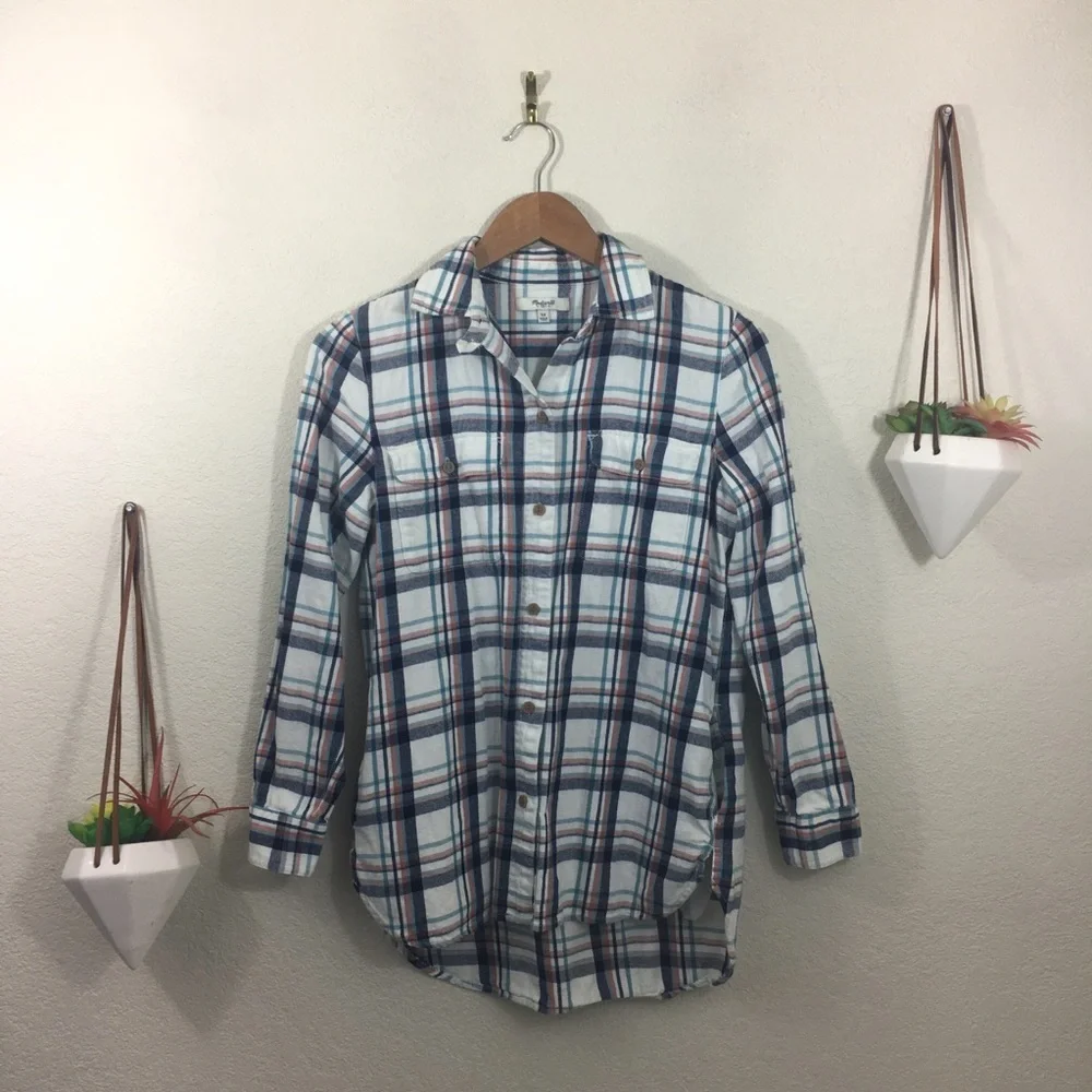 Madewell plaid flannel button down shirt